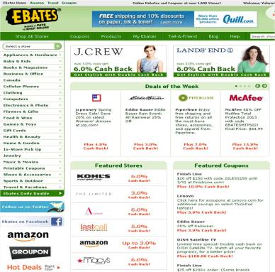 ebates homepage